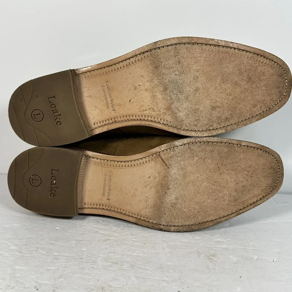 Design Loake Brown Suede Oxford Brogues Lace‎ Shoes Goodyear Welt Men's Sz UK 11